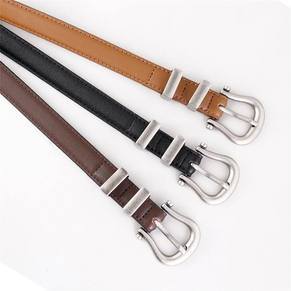 Luxury Simple Design Cowhide Belt for Women Jeans Casual Dress Silver Metal Buckle Ladies Thin Belts Fashion Waistband 100cm
Luxury Simple Design Cowhide Belt for Women Jeans Casual Dress Silver Metal Buckle Ladies Thin Belts Fashion Waistband 100cm