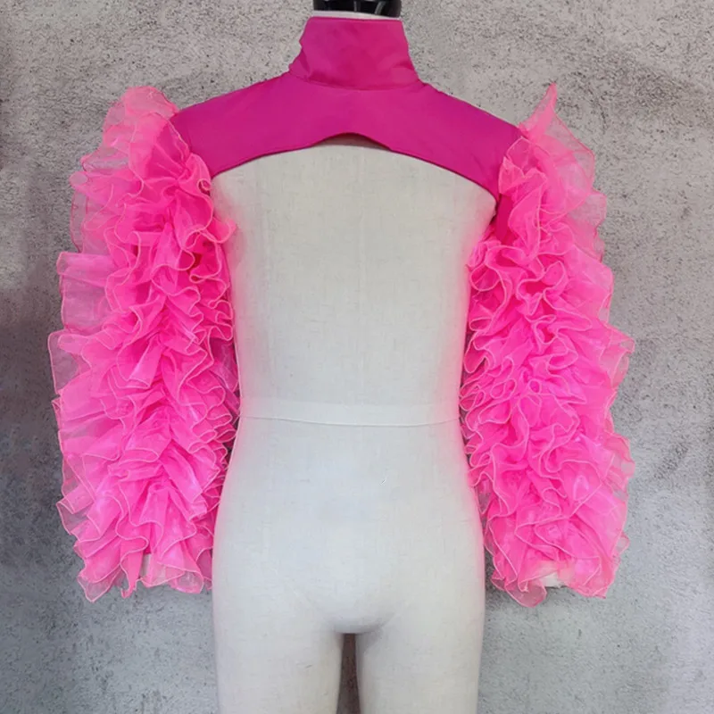 Red Fluorescent Yellow Shoulder Sleeve Gauze Shawl Women Party Festival Performance Stage Costume Singer Dancer Show Clothing
Red Fluorescent Yellow Shoulder Sleeve Gauze Shawl Women Party Festival Performance Stage Costume Singer Dancer Show Clothing