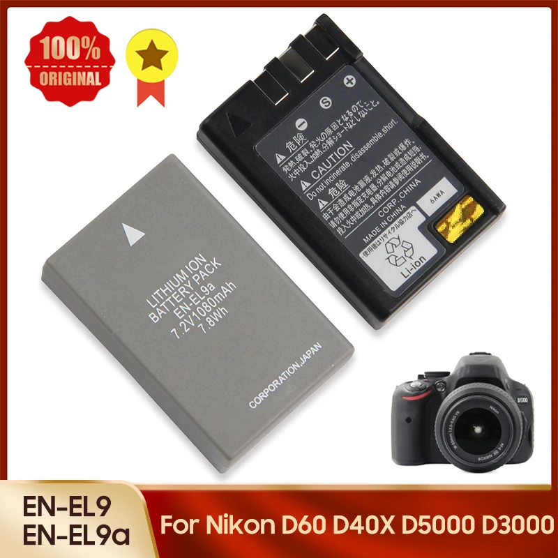New Camera Battery EN-EL9A EN-EL9 for Nikon D3000 D40X D60 D5000 Replacement Battery 1080mAh
New Camera Battery EN-EL9A EN-EL9 for Nikon D3000 D40X D60 D5000 Replacement Battery 1080mAh