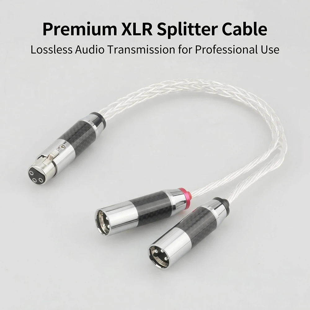 8AG Silver Plated XLR Female to Dual XLR Male Y Splitter 3Pin Balanced Microphone Cable Rhodium Plated XLR Plug HIF
8AG Silver Plated XLR Female to Dual XLR Male Y Splitter 3Pin Balanced Microphone Cable Rhodium Plated XLR Plug HIF