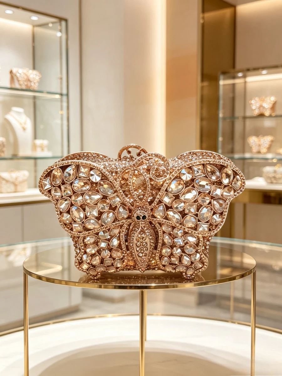 2026Champagne Gold 3D Hollow Butterfly Marquise Crystal Clutch Luxury Evening Purse For Mature Women Wedding Banquet Heavy Craft
2026Champagne Gold 3D Hollow Butterfly Marquise Crystal Clutch Luxury Evening Purse For Mature Women Wedding Banquet Heavy Craft