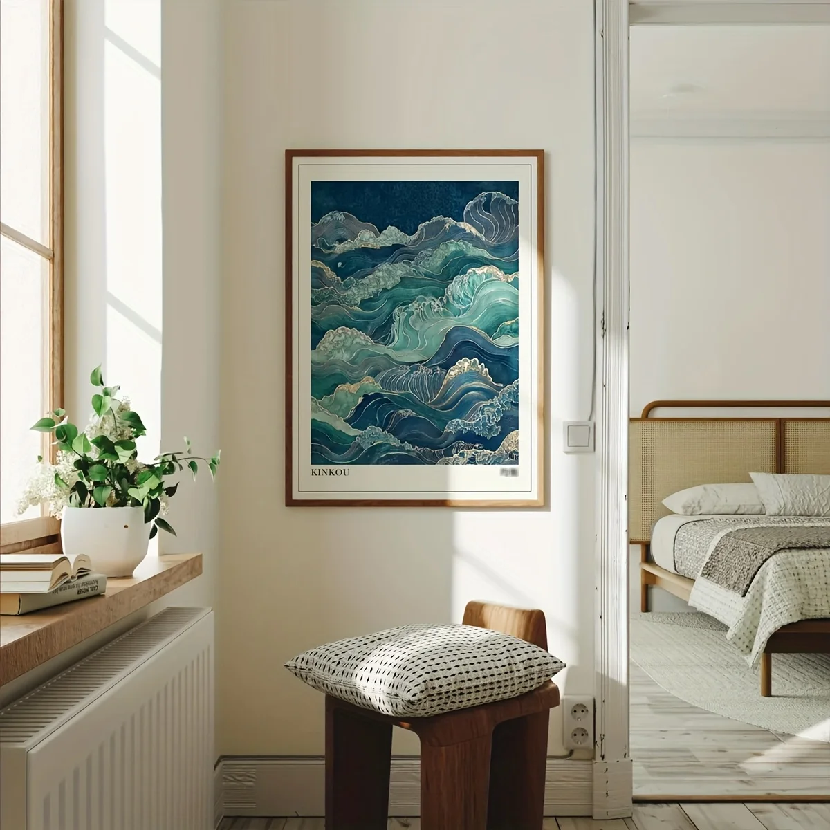 1pc Frameless Sage Blue Waves Japandi Art Posters, Japandi Wall Art Prints Vintage Japanese Abstract Landscape Wave Wall Art
1pc Frameless Sage Blue Waves Japandi Art Posters, Japandi Wall Art Prints Vintage Japanese Abstract Landscape Wave Wall Art