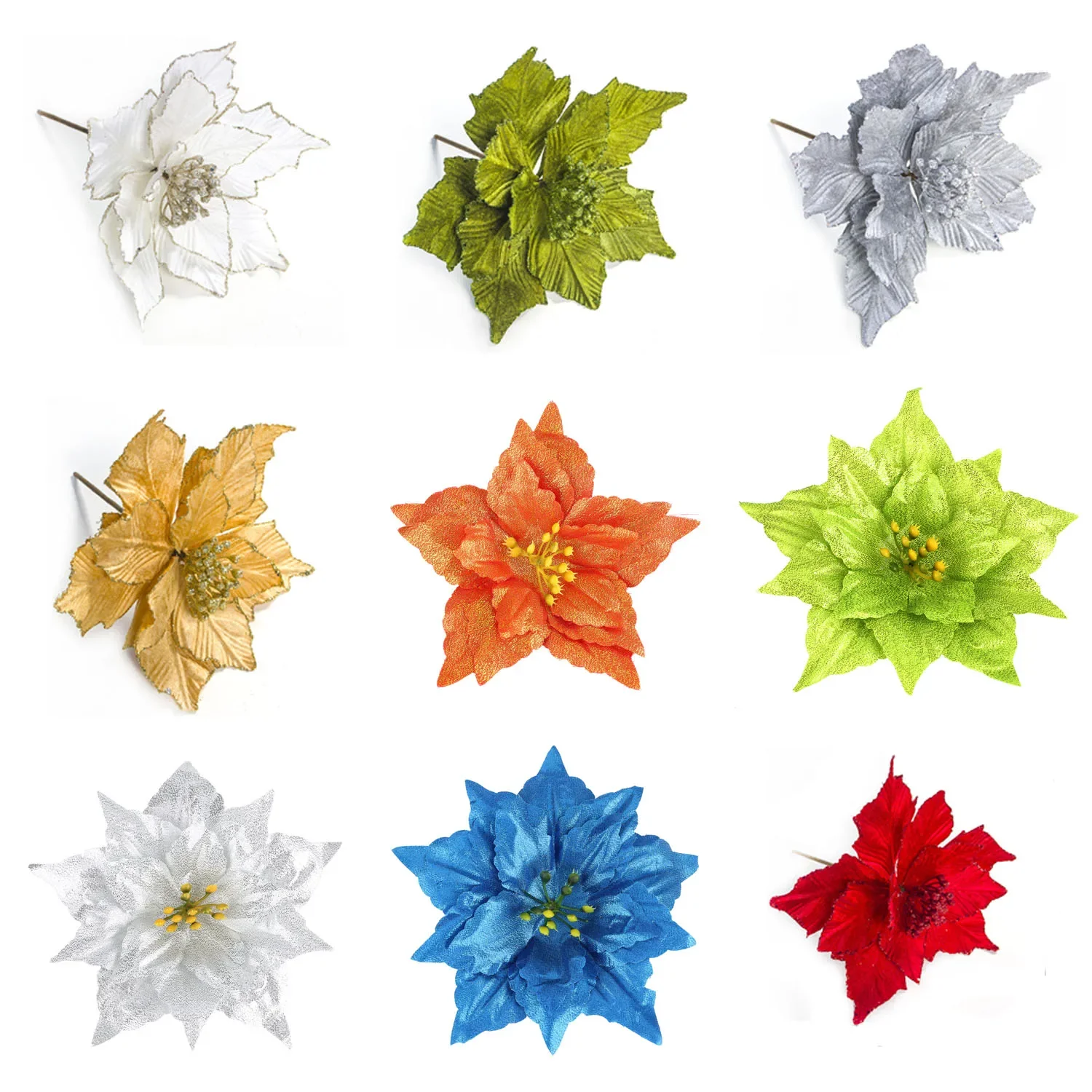 1Pc Glitter Artificial Flowers Merry Christmas Ornaments Christmas Tree Decorations for Home New Year Wedding Party Decor
1Pc Glitter Artificial Flowers Merry Christmas Ornaments Christmas Tree Decorations for Home New Year Wedding Party Decor