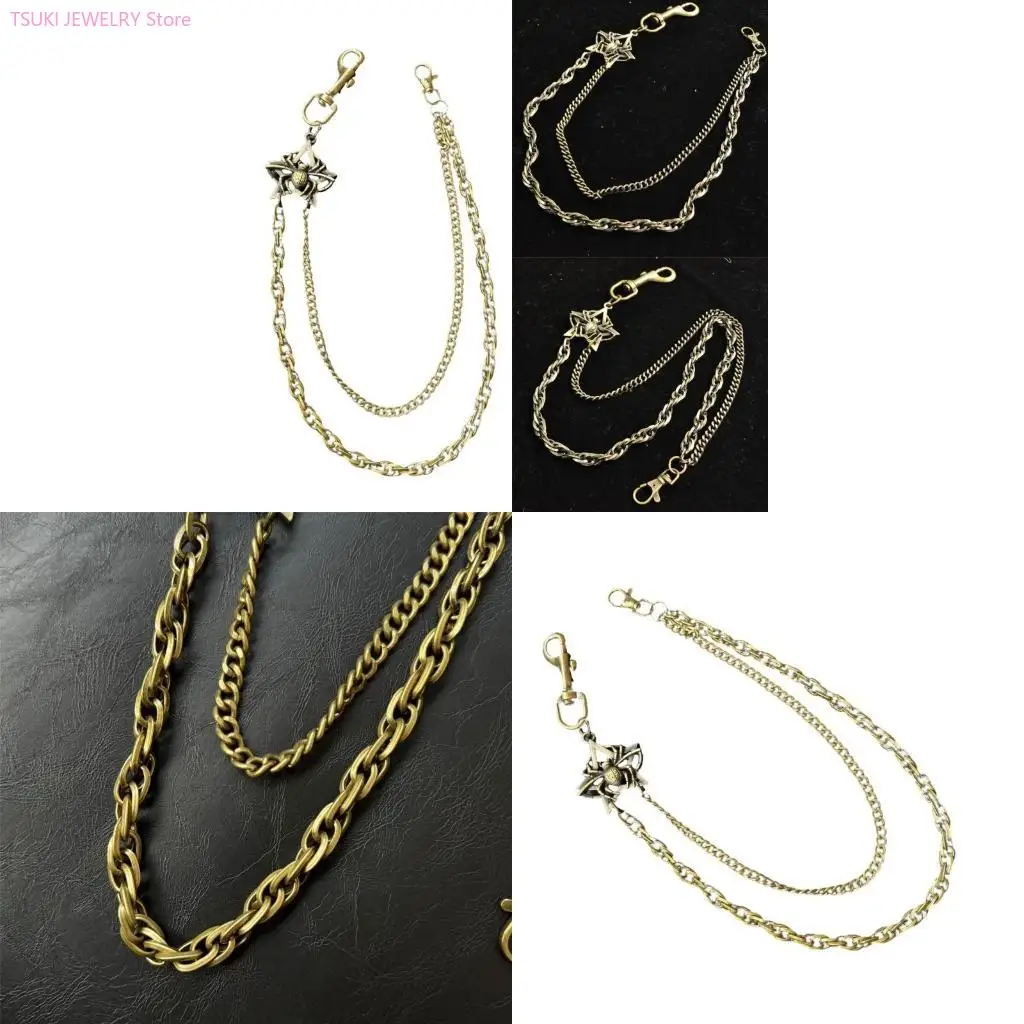 62KE Fashionable Bronze Alloy Pants Chain Distinctive Men's Bronze Spiders Chain with Double Layers for a Distinctive Look
62KE Fashionable Bronze Alloy Pants Chain Distinctive Men's Bronze Spiders Chain with Double Layers for a Distinctive Look