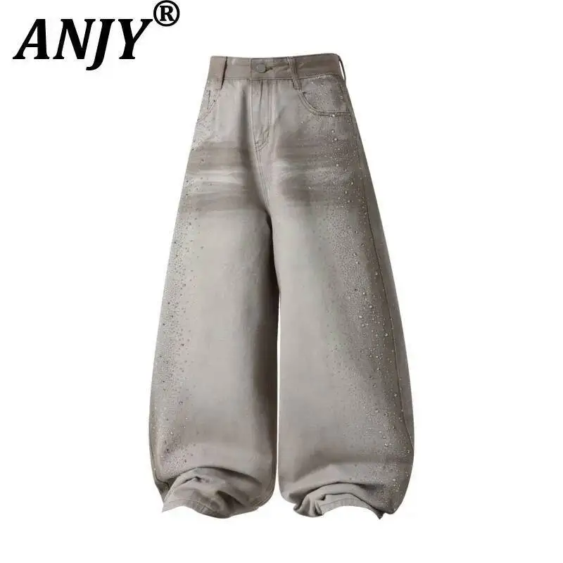 ANJY Spring New Women Tide Punk American High Street Vintage Ins Dimonds Distressed Cut Jeans Loose Wide-leg Denim Pants A23836
ANJY Spring New Women Tide Punk American High Street Vintage Ins Dimonds Distressed Cut Jeans Loose Wide-leg Denim Pants A23836