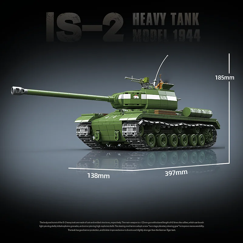 Soviet IS-2 Heavy Tank 1944 Full Interior Building Blocks Military Armor Vehicle Model Bricks War Diorama Boys Educational Toy
Soviet IS-2 Heavy Tank 1944 Full Interior Building Blocks Military Armor Vehicle Model Bricks War Diorama Boys Educational Toy