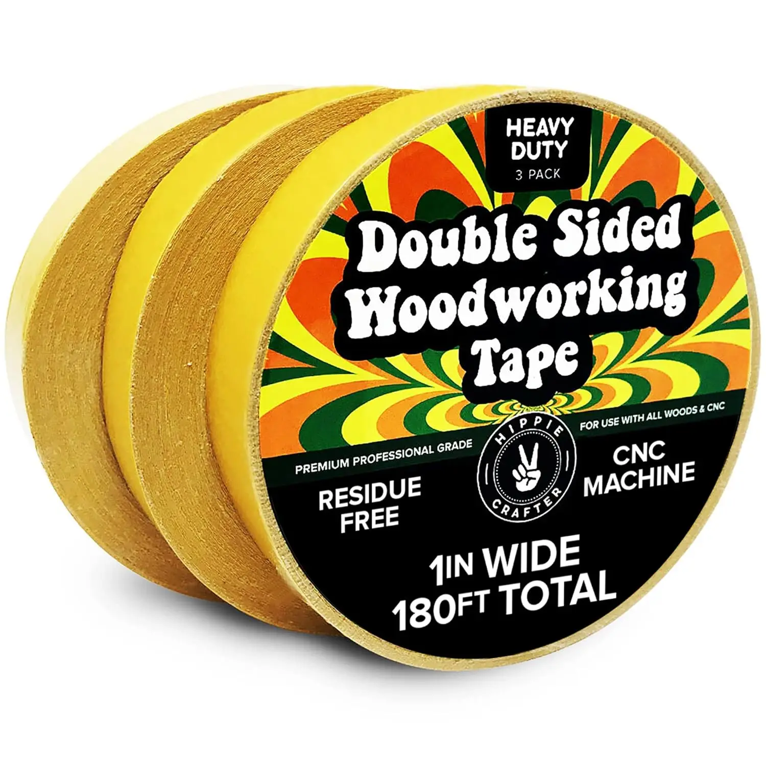 3 Pack Double Sided Tape for Woodworking, 1 Inch x 60 Feet Each, Heavy Duty Adhesive for CNC Routers, 180ft Total
3 Pack Double Sided Tape for Woodworking, 1 Inch x 60 Feet Each, Heavy Duty Adhesive for CNC Routers, 180ft Total