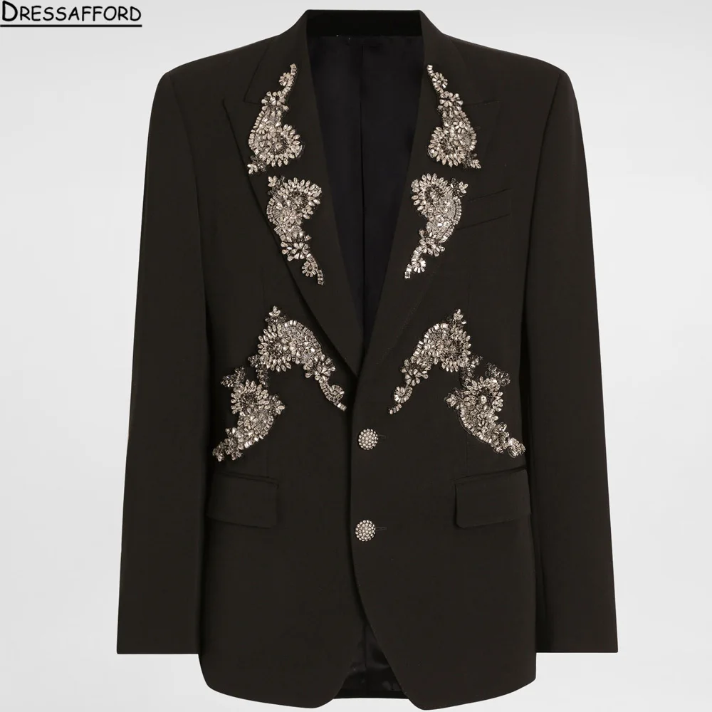Exquisite Diamond Beaded Suits Men Shawl Lapel Groom Blazers Customized 2 Piece Sets Man Banquet Wear Tuxedos Costumes Hommes
Exquisite Diamond Beaded Suits Men Shawl Lapel Groom Blazers Customized 2 Piece Sets Man Banquet Wear Tuxedos Costumes Hommes