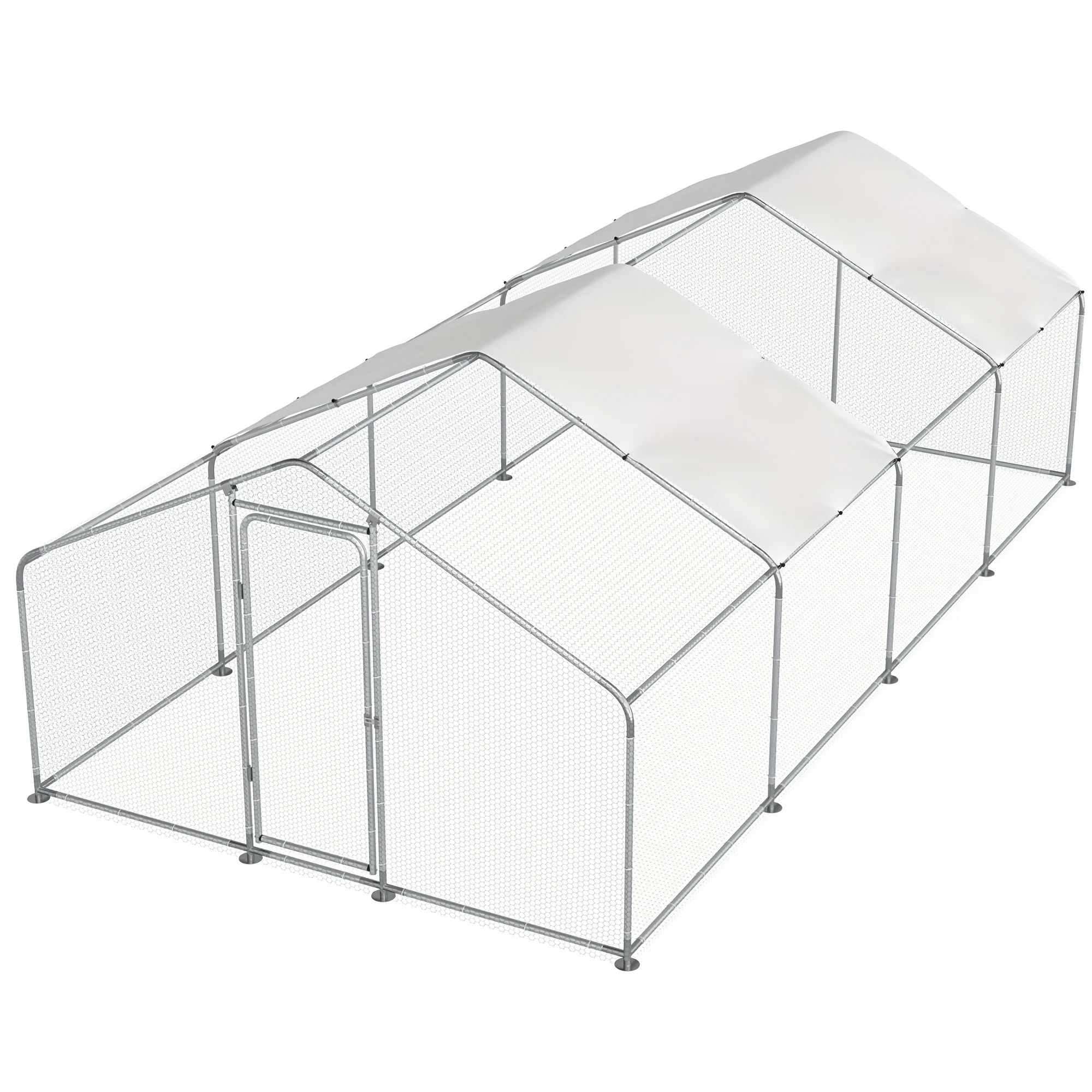 Large Metal Chicken Run, Chicken Coop with Lockable Door Spire Shape Walk-in Chicken Hen House with & Anti-UV Cover for Duck Rabbit Habitat Cage Outdoor Poultry Cage for Yard Farm
Large Metal Chicken Run, Chicken Coop with Lockable Door Spire Shape Walk-in Chicken Hen House with & Anti-UV Cover for Duck Rabbit Habitat Cage Outdoor Poultry Cage for Yard Farm