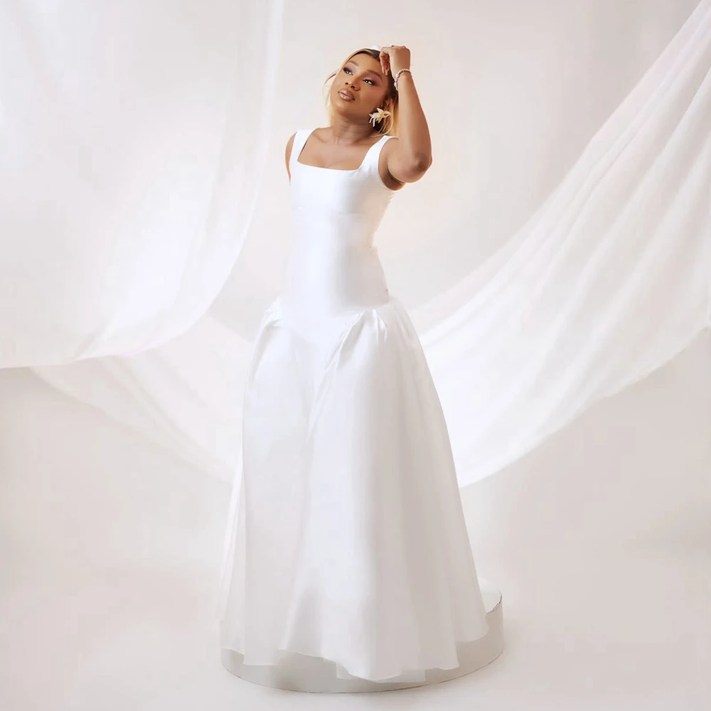 Unique Sequare Collar Satin Wedding Dress High Quality Taffeta Puffy Bridal Party Dresses Aso Ebi Special Occasion Gowns
Unique Sequare Collar Satin Wedding Dress High Quality Taffeta Puffy Bridal Party Dresses Aso Ebi Special Occasion Gowns