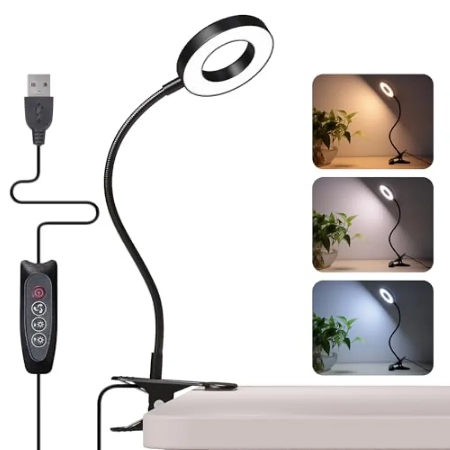 Desk Lamp Clip on Light, 48 LED USB Lamp with 3 Color Modes 10 Brightness Levels, 360° Flexible Gooseneck Eye Protection Bed Ni
Desk Lamp Clip on Light, 48 LED USB Lamp with 3 Color Modes 10 Brightness Levels, 360° Flexible Gooseneck Eye Protection Bed Ni