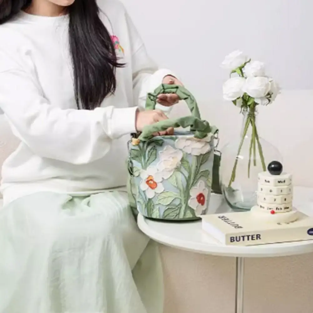 Korean Style Oil Painting Bucket Bag Butterfly Handbag Flower Pattern Shoulder Bag Large Capacity Floral Fresh Crossbody Bag
Korean Style Oil Painting Bucket Bag Butterfly Handbag Flower Pattern Shoulder Bag Large Capacity Floral Fresh Crossbody Bag