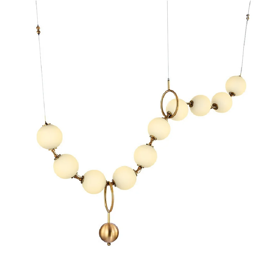 Copper Pendant Light Pearl Necklace Shaped Light Fixture Ivory White Lampshade Art Design LED Hanging Lamp Home Decor
Copper Pendant Light Pearl Necklace Shaped Light Fixture Ivory White Lampshade Art Design LED Hanging Lamp Home Decor