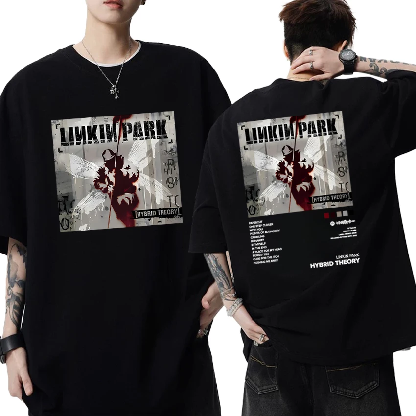 Linkin Park Hybrid Theory Album Double Sided printed T shirt Men Women vintage Hip Hop short sleeve T-shirts Unisex Cotton Tops
Linkin Park Hybrid Theory Album Double Sided printed T shirt Men Women vintage Hip Hop short sleeve T-shirts Unisex Cotton Tops