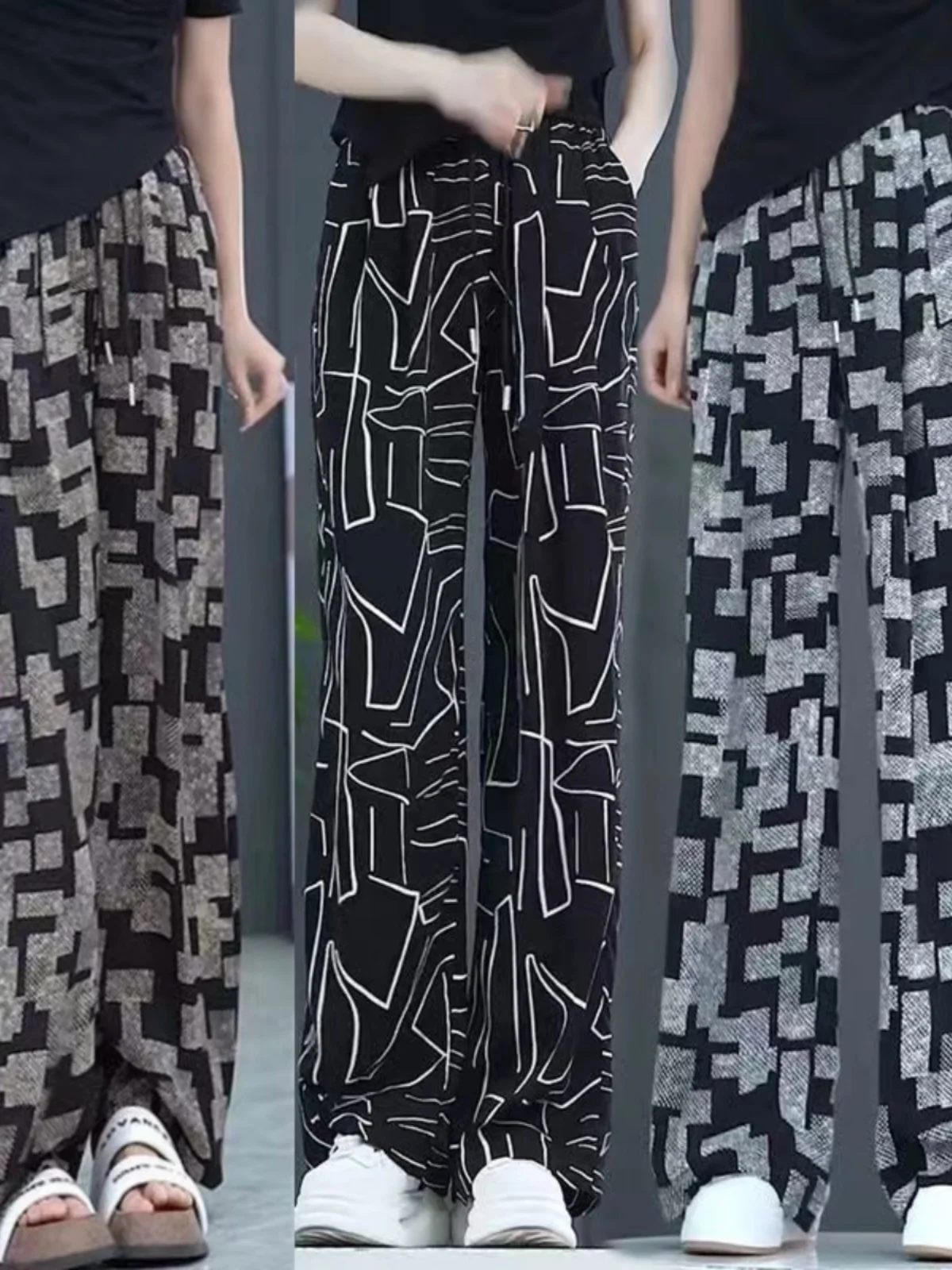 Summer 2026 Women's Wide Leg Pants Ice Silk Straight Print Casual Long Trousers Mosquito Proof Sun Protection Plaid Pattern
Summer 2026 Women's Wide Leg Pants Ice Silk Straight Print Casual Long Trousers Mosquito Proof Sun Protection Plaid Pattern