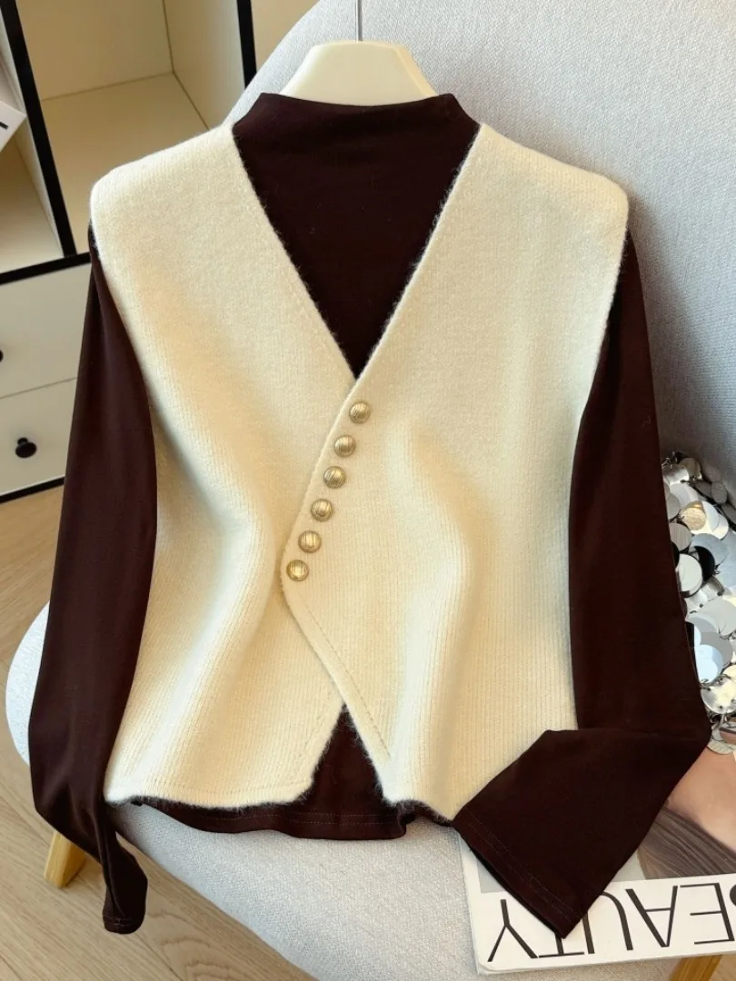 Рекомендуемая самоконсервированная трикотажная основа irt, женская осенняя новинка, жилет Sle V-Ne, комплект из двух предметов, длинный све, высокий воротник
Рекомендуемая самоконсервированная трикотажная основа irt, женская осенняя новинка, жилет Sle V-Ne, комплект из двух предметов, длинный све, высокий воротник