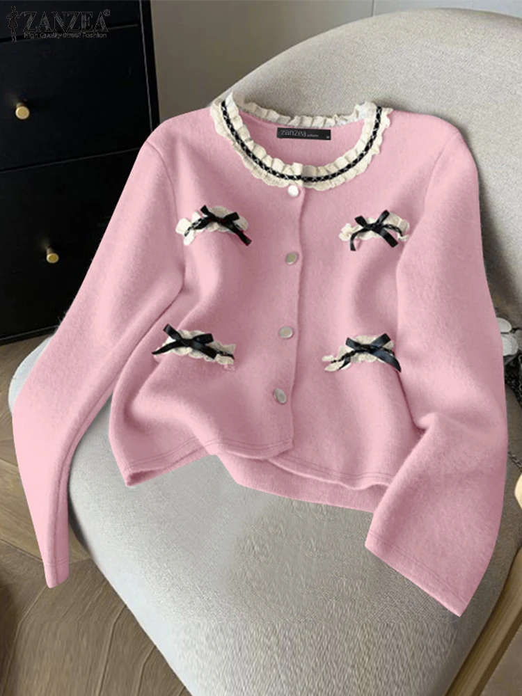 Women Sweaters Cardigan ZANZEA Elegant Spring Autumn Blouses Thin Jackets Long Sleeve Buttons Tops Tunic Bow Tie Office Shirt
Women Sweaters Cardigan ZANZEA Elegant Spring Autumn Blouses Thin Jackets Long Sleeve Buttons Tops Tunic Bow Tie Office Shirt
