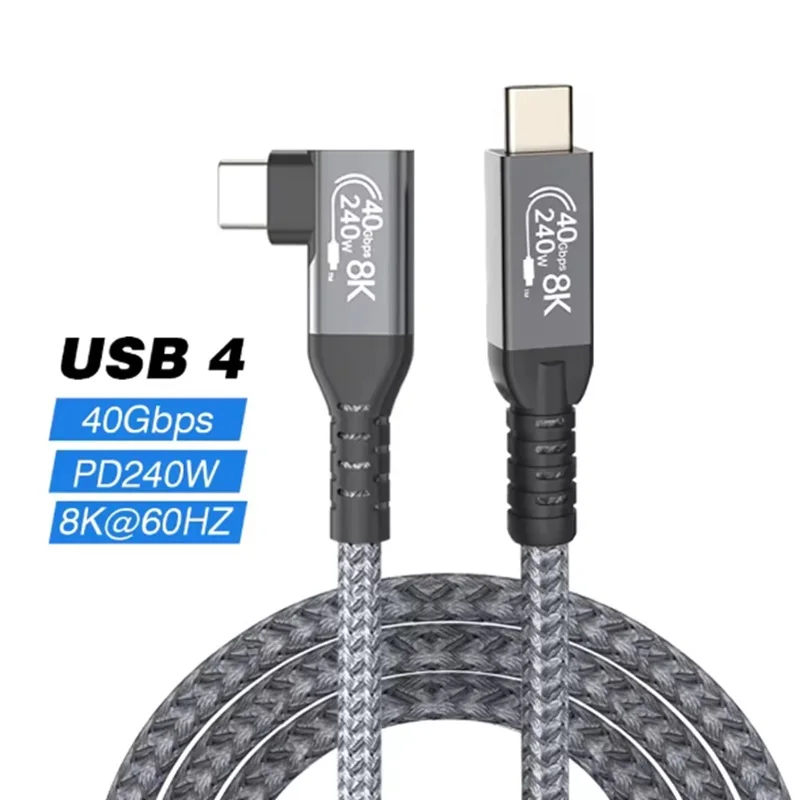 1.5m USB4 Elbow 90 Degree Angle Thunderbolt4 Cable USB C PD240W Fast Charging 8k 40Gbps Thunderbolt3 4 Data Transfer Cable
1.5m USB4 Elbow 90 Degree Angle Thunderbolt4 Cable USB C PD240W Fast Charging 8k 40Gbps Thunderbolt3 4 Data Transfer Cable