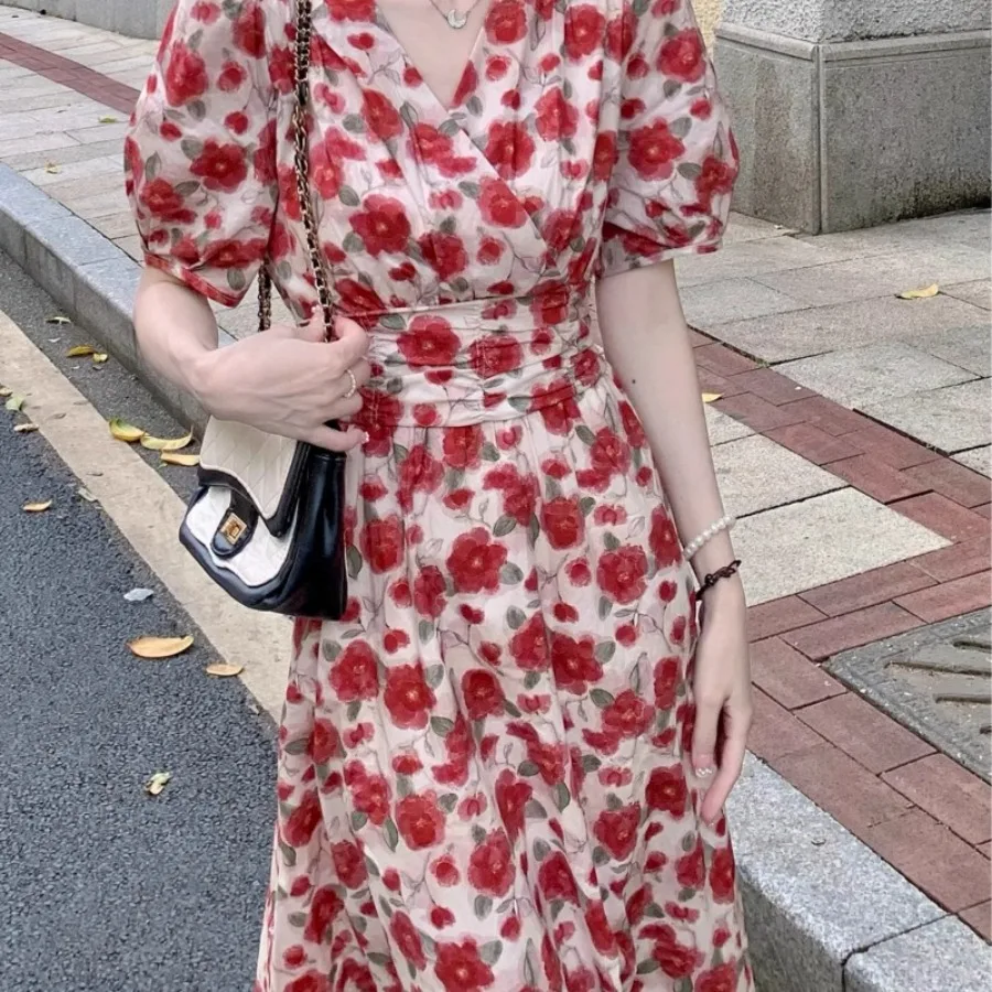 【New style】Large size coffee break French dress, women's dress, summer high-end style, big swing dress, fat MM slimming tempera
【New style】Large size coffee break French dress, women's dress, summer high-end style, big swing dress, fat MM slimming tempera
