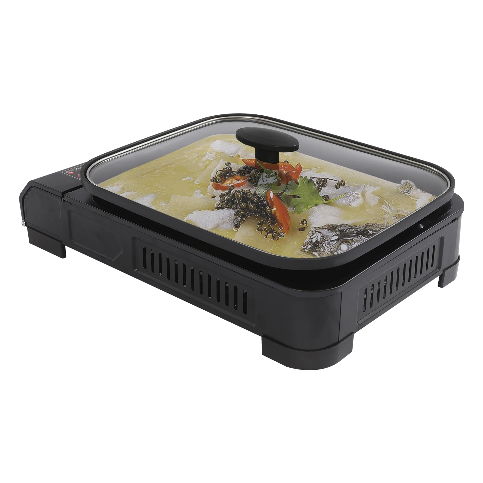 Black Rectangle Portable Butane Stove With Grill Pan Stainless Steel Plastic Tempered Glass Spraying Non stick Coating Tabletop Camping Gas Stove 2.1KW Thermal Power Use Butane Canister Outdoor Cooking Gas Grill Stove
Black Rectangle Portable Butane Stove With Grill Pan Stainless Steel Plastic Tempered Glass Spraying Non stick Coating Tabletop Camping Gas Stove 2.1KW Thermal Power Use Butane Canister Outdoor Cooking Gas Grill Stove