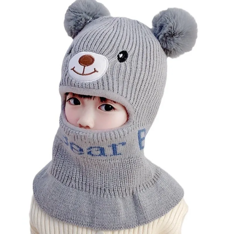 Bear Winter Baby Bonnet Hat Scarf One-Piece Pompom Kids Knitted Hat for Girls Boys Warm Ears Neck Children Cap for Skiing
Bear Winter Baby Bonnet Hat Scarf One-Piece Pompom Kids Knitted Hat for Girls Boys Warm Ears Neck Children Cap for Skiing