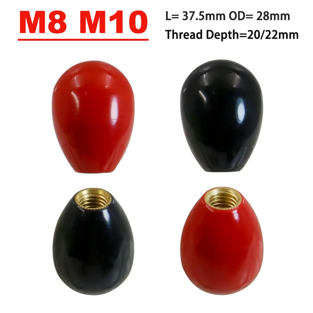 1Pcs M8 M10 Oval Egg Shape Handle Sleeve Female Thread Brass Core Bakelite Phenolic Handle for Machine Tools Black/Red OD 28mm
1Pcs M8 M10 Oval Egg Shape Handle Sleeve Female Thread Brass Core Bakelite Phenolic Handle for Machine Tools Black/Red OD 28mm