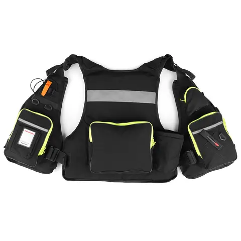 Multi-Pockets Fly Fishing Jacket Buoyancy Vest with Water Bottle Holder for Kayaking Sailing Boating Water Sports