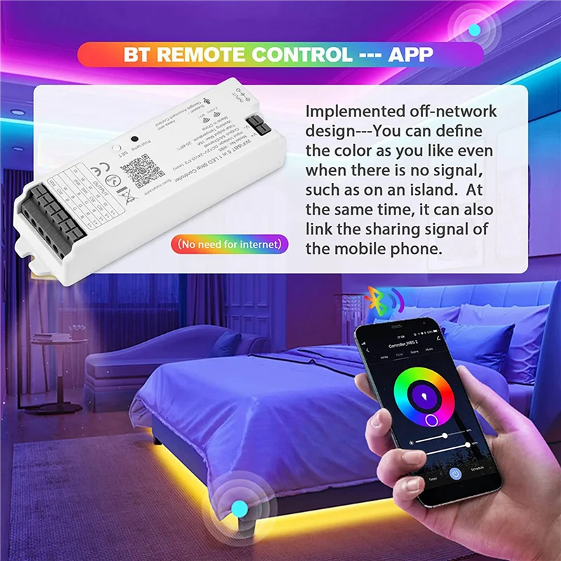 AT44-2X WB5 RF Wifi Bluetooth LED Strip Controller RGB CCT RGBW 5In1 Dimmable DC12-24V Lights Controller For Smart Life APP
AT44-2X WB5 RF Wifi Bluetooth LED Strip Controller RGB CCT RGBW 5In1 Dimmable DC12-24V Lights Controller For Smart Life APP