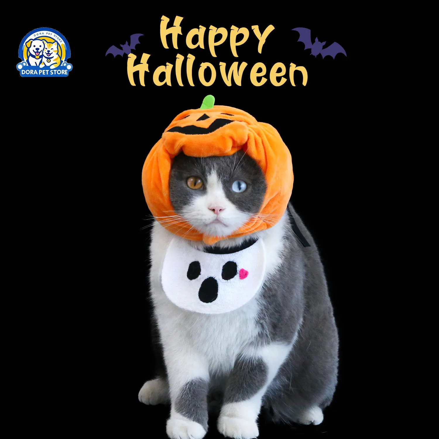 Cats and dogs Halloween pumpkin hat ghost bib cartoon plush head cover photography pet props decoration
Cats and dogs Halloween pumpkin hat ghost bib cartoon plush head cover photography pet props decoration
