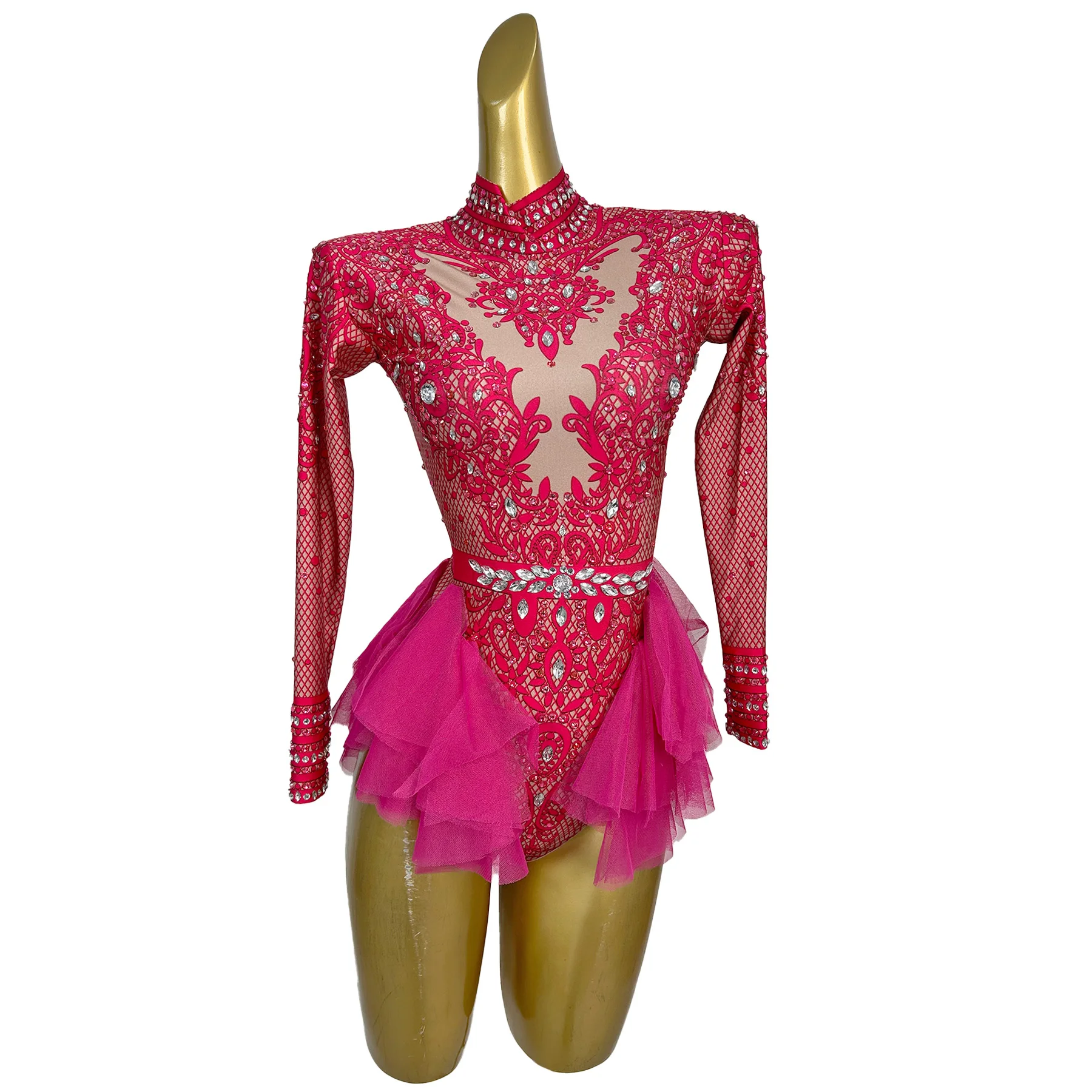 Putong High Elasticity Women Jumpsuit Fashion Printed Waist Mesh Stitching Tight Shorts Stage Performance Outfit Christmas Dress
Putong High Elasticity Women Jumpsuit Fashion Printed Waist Mesh Stitching Tight Shorts Stage Performance Outfit Christmas Dress