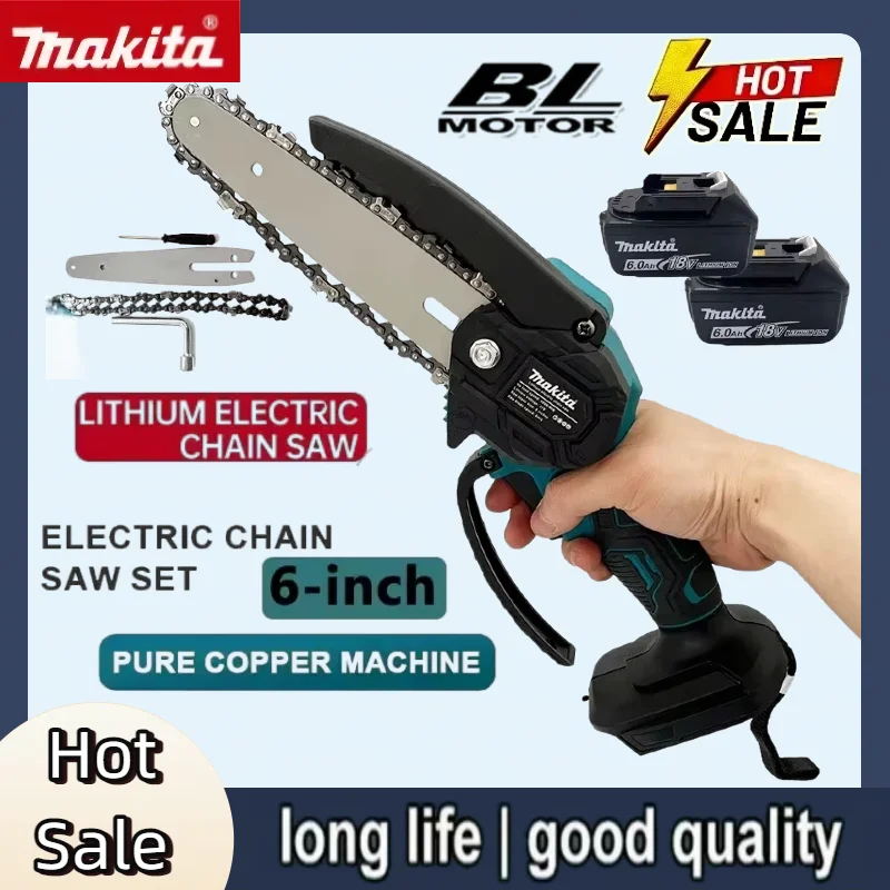 Makita 6 Inch Chain Saw Portable 18V Cordless Power Tool Electric Saw for Firewood Cutting & Garden Branch Trimming Jobs
Makita 6 Inch Chain Saw Portable 18V Cordless Power Tool Electric Saw for Firewood Cutting & Garden Branch Trimming Jobs