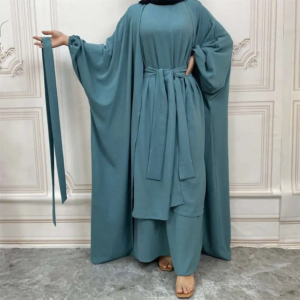 Solid Color Fashion Gown Three Piece Set 1944 Butterfly 2025 Muslim Long Dress Robe Abaya Ramadan Dubai Luxury Islam Elegant
Solid Color Fashion Gown Three Piece Set 1944 Butterfly 2025 Muslim Long Dress Robe Abaya Ramadan Dubai Luxury Islam Elegant