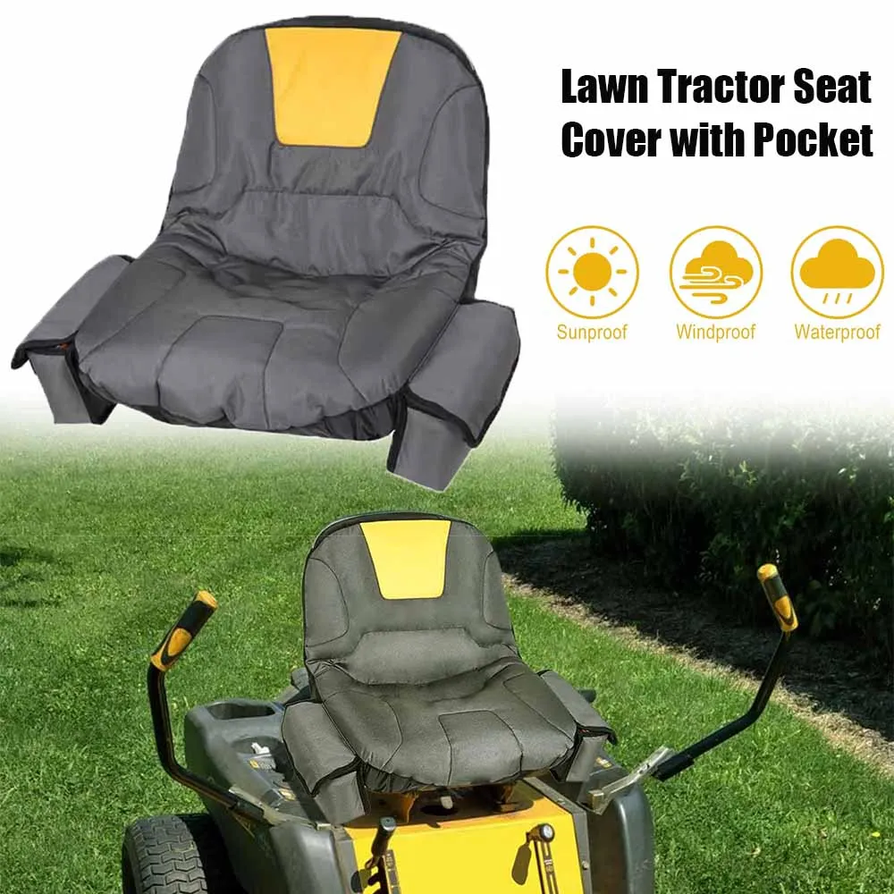 Riding Lawn Mower Seat Cover Waterproof Tractor Seat Covers with Drink Pouch for Lawnmowers Without Armrests with Back Pocket
Riding Lawn Mower Seat Cover Waterproof Tractor Seat Covers with Drink Pouch for Lawnmowers Without Armrests with Back Pocket