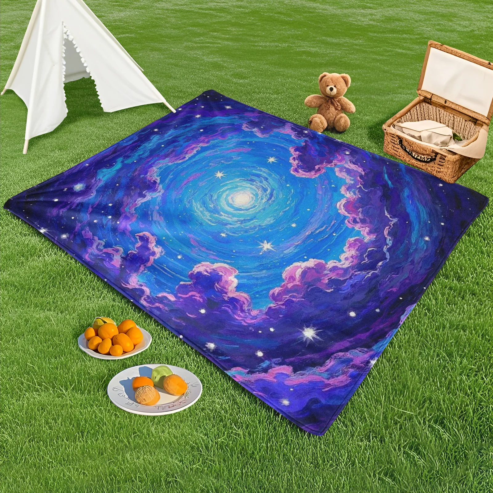 Starry Sky With Colorful Clouds And Stars Blue Outdoor Blanket For Camping Picnics And Nighttime Stargazing
Starry Sky With Colorful Clouds And Stars Blue Outdoor Blanket For Camping Picnics And Nighttime Stargazing