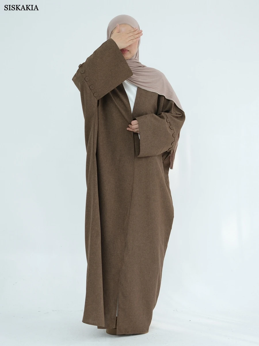 Siskakia Ramadan Dubai Solid Open Cardigan Moroccan Batwing Sleeve Kaftan Button Sleeve Abaya
Siskakia Ramadan Dubai Solid Open Cardigan Moroccan Batwing Sleeve Kaftan Button Sleeve Abaya