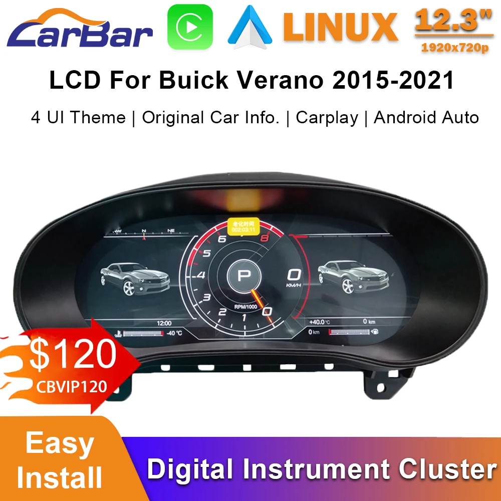 Carbar 12,3-дюймовый ЖК-экран приборной панели для Buick Verano 2015-2021 для OPEL поколения, автомобильный цифровой приборный кластер
Carbar 12,3-дюймовый ЖК-экран приборной панели для Buick Verano 2015-2021 для OPEL поколения, автомобильный цифровой приборный кластер