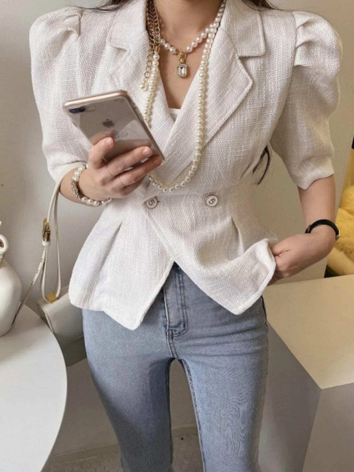 Женский летний однотонный костюм-жакет Solowen в стиле ретро с двубортным лацканом, для повседневной носки, однотонный, без подкладки
Женский летний однотонный костюм-жакет Solowen в стиле ретро с двубортным лацканом, для повседневной носки, однотонный, без подкладки