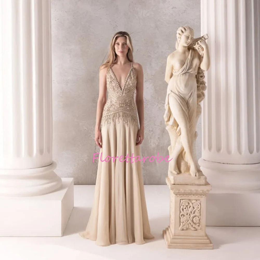 Halter Sleeveless Evening Dresses V-Neck Luxury Beaded Applique Bandage A-Line Prom Dress Customized Long Formal Party Vestidos
Halter Sleeveless Evening Dresses V-Neck Luxury Beaded Applique Bandage A-Line Prom Dress Customized Long Formal Party Vestidos