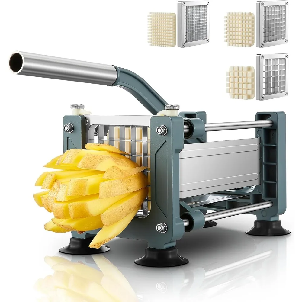 Professional Manual Potato Cutter with 3 Stainless Steel Blades for French Fries, Carrots, Cucumbers - Easy to Use
Professional Manual Potato Cutter with 3 Stainless Steel Blades for French Fries, Carrots, Cucumbers - Easy to Use