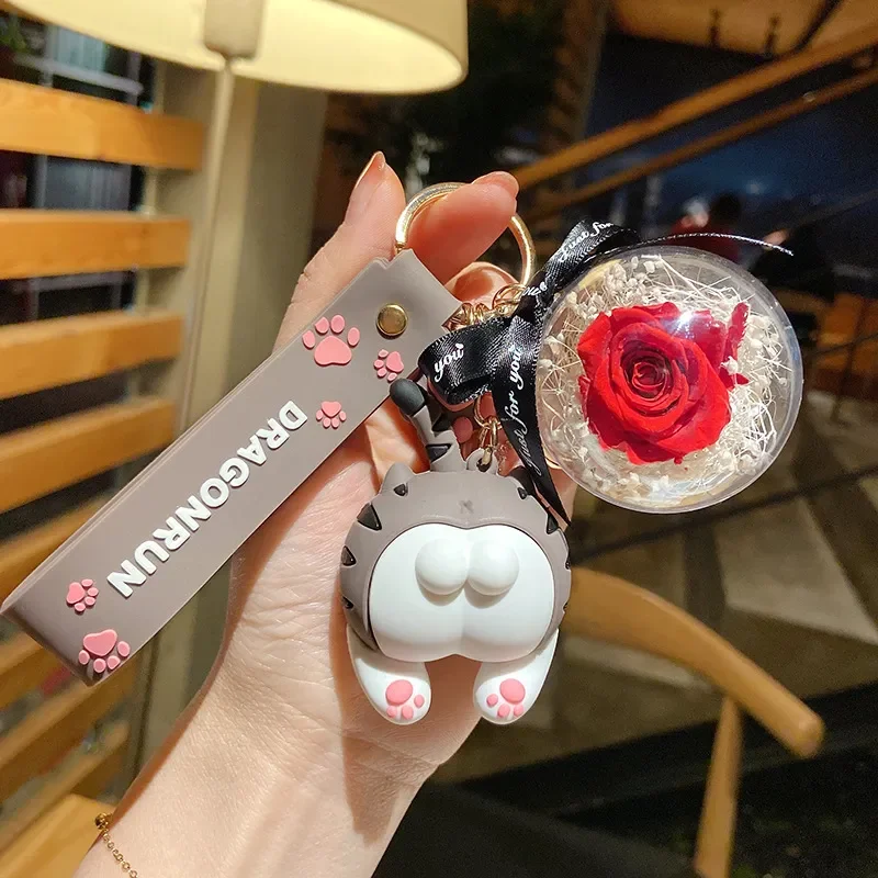 Eternal Flower Keychain Cat Butt Pendant Cartoon Epoxy Resin Decorative Bag Charm Couple Gift for Women Girls Fashion
Eternal Flower Keychain Cat Butt Pendant Cartoon Epoxy Resin Decorative Bag Charm Couple Gift for Women Girls Fashion