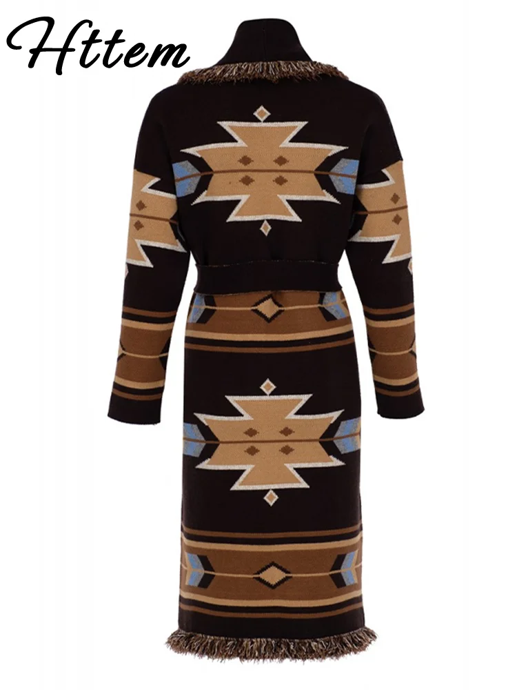 Elegant Women's Fringed Cardigan Printed V-Neck Lace Up Lady Long Coats 2025 Autumn Winter Chic Female Street Outerwear New
Elegant Women's Fringed Cardigan Printed V-Neck Lace Up Lady Long Coats 2025 Autumn Winter Chic Female Street Outerwear New