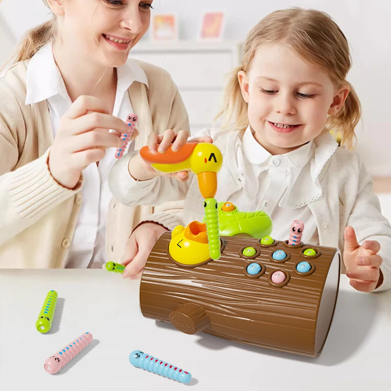 Toddler Woodpecker Catch Worm Toy Magnetic Bird Feeding Game Sensor Montessori Development Fine Motor Skill Toys for Kid Gift
Toddler Woodpecker Catch Worm Toy Magnetic Bird Feeding Game Sensor Montessori Development Fine Motor Skill Toys for Kid Gift
