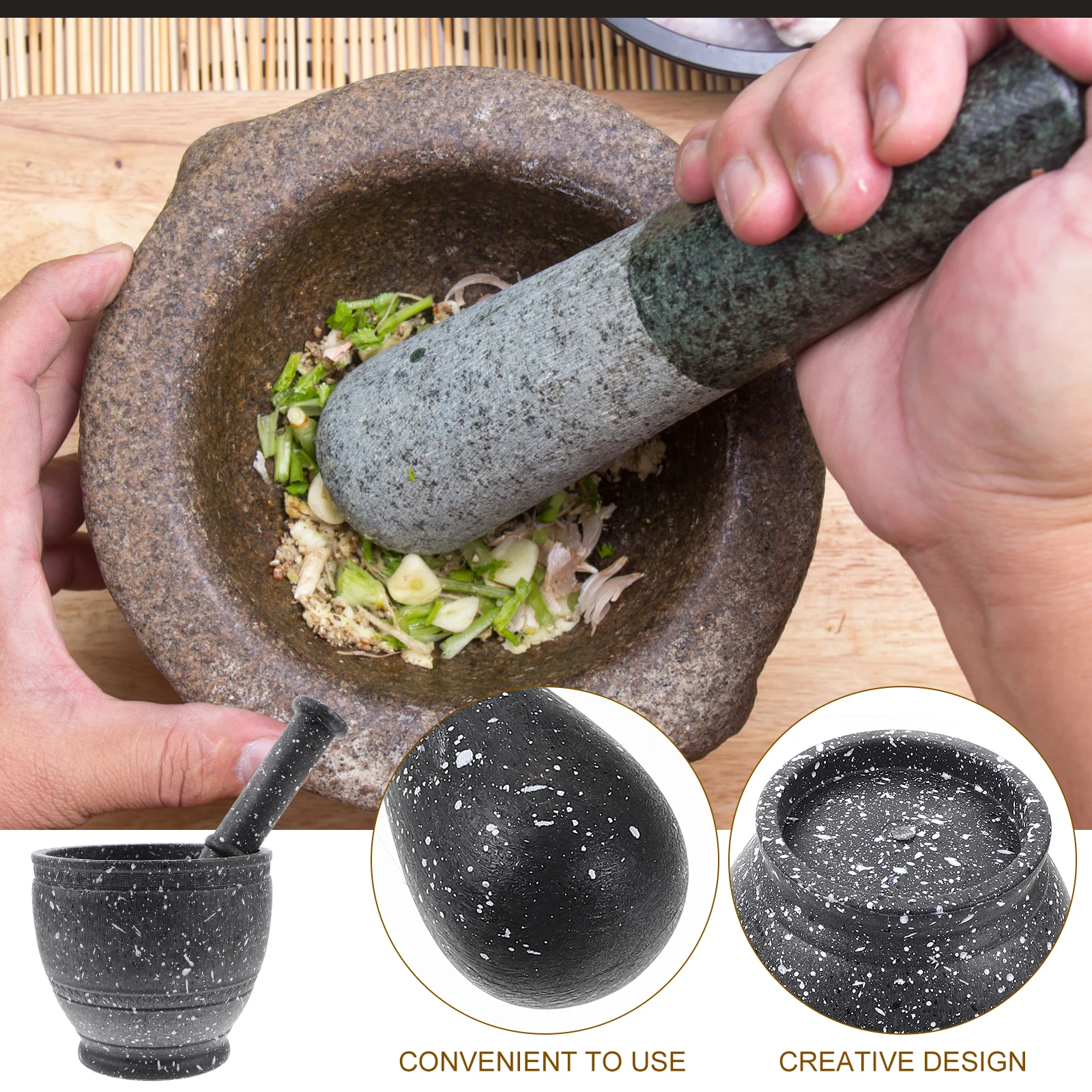 1 set 1 Set Garlic Crusher With Pestle Large Capacity Grinding Bowl For Kitchen Spice Crushing Mashing Tool Household Cooking
1 set 1 Set Garlic Crusher With Pestle Large Capacity Grinding Bowl For Kitchen Spice Crushing Mashing Tool Household Cooking