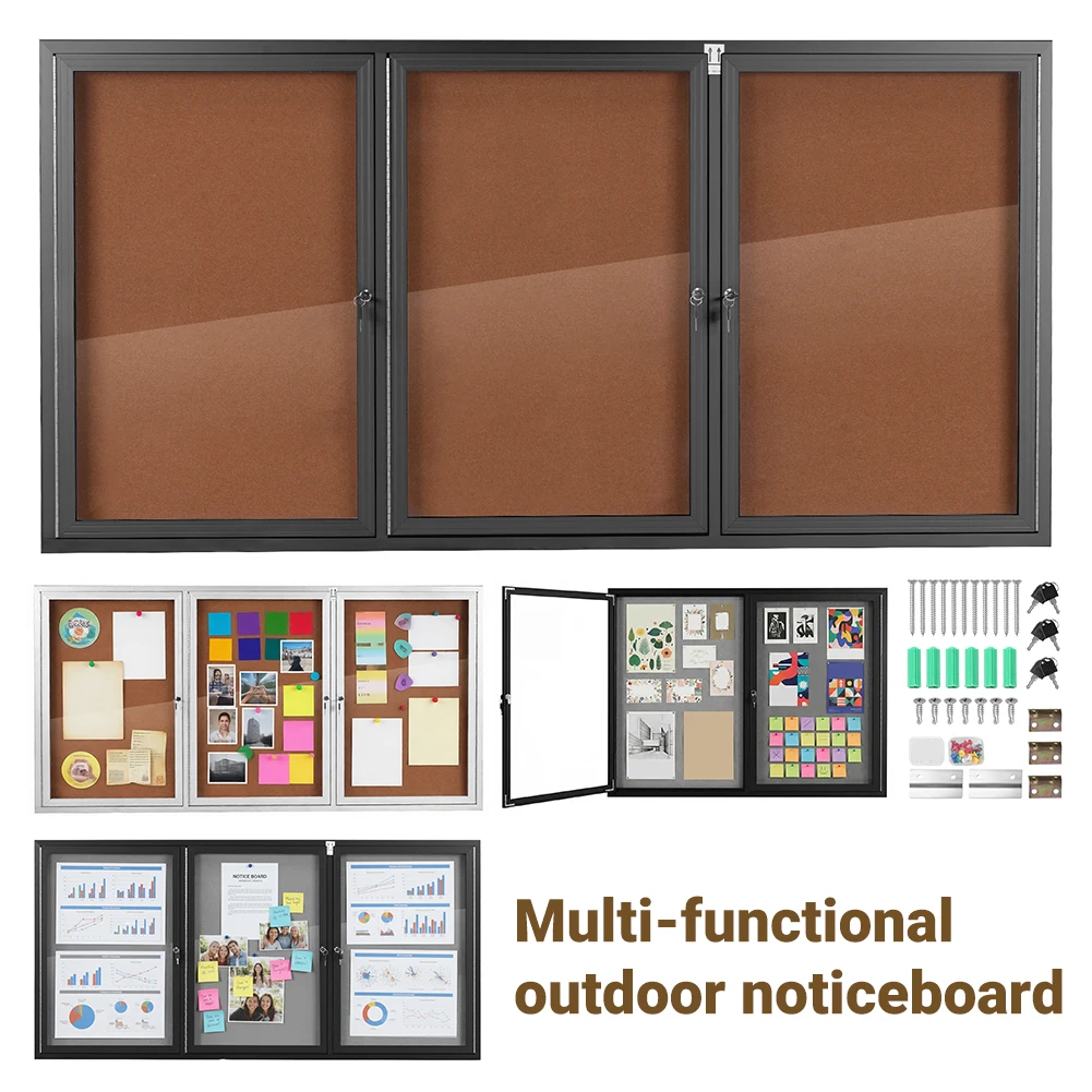 Enclosed Bulletin Board Aluminum Frame Cork Displays Boards with Glass Locking Door for Office Commercial Hospital Etc
Enclosed Bulletin Board Aluminum Frame Cork Displays Boards with Glass Locking Door for Office Commercial Hospital Etc