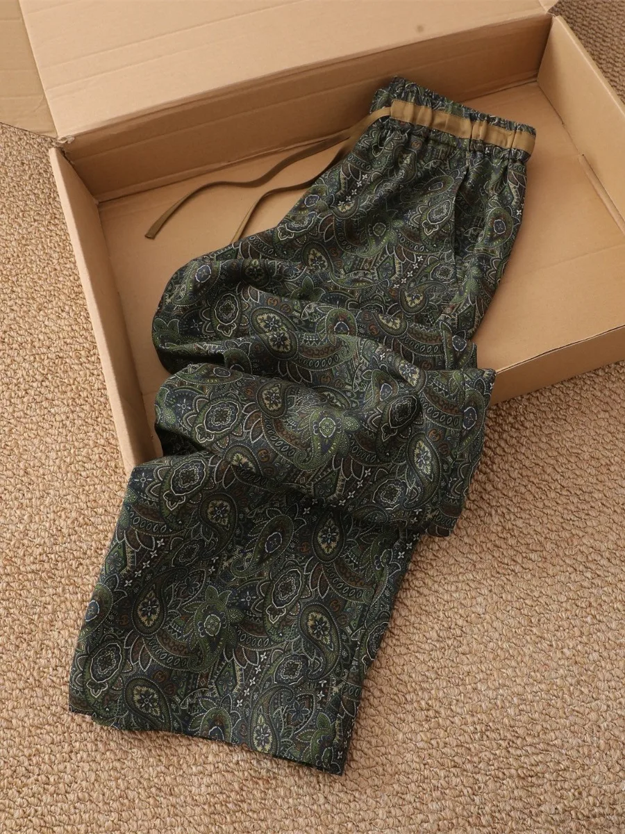 Retro Waist Nut Flower Elastic Waist Casual Pants Women Summer Wide Leg Straight Long Trousers Comfortable Natural Waist Cotton
Retro Waist Nut Flower Elastic Waist Casual Pants Women Summer Wide Leg Straight Long Trousers Comfortable Natural Waist Cotton