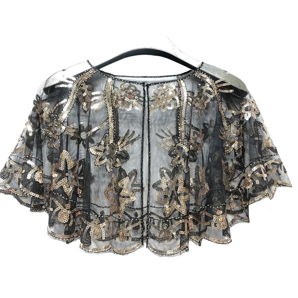 Shawl Female Sequin Cape Evening Dress Shawl Flapper Free Size Office Outdoor Party Shiny Vintage Wedding Occasion
Shawl Female Sequin Cape Evening Dress Shawl Flapper Free Size Office Outdoor Party Shiny Vintage Wedding Occasion