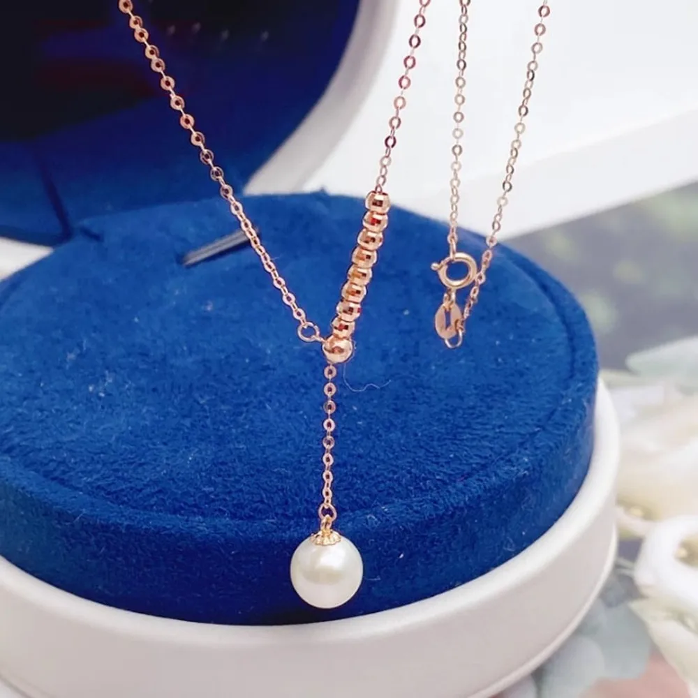 Real Pure 18K Rose Gold Chain Women Lucky Laser Bead 7-7.5mm Pearl O Link Adjust Necklace
Real Pure 18K Rose Gold Chain Women Lucky Laser Bead 7-7.5mm Pearl O Link Adjust Necklace