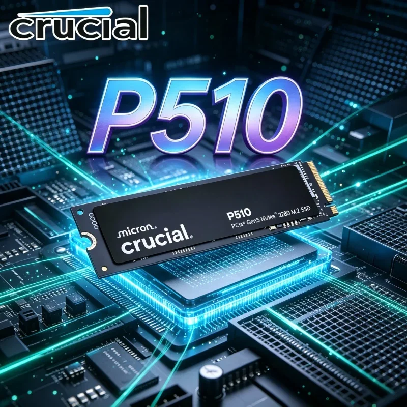 Crucial P510 M.2 2280 PCIe5 NVMe SSD 1TB/2TB 3D NAND Ultra Fast Gaming Internal Storage for Desktop & Laptop PC
Crucial P510 M.2 2280 PCIe5 NVMe SSD 1TB/2TB 3D NAND Ultra Fast Gaming Internal Storage for Desktop & Laptop PC