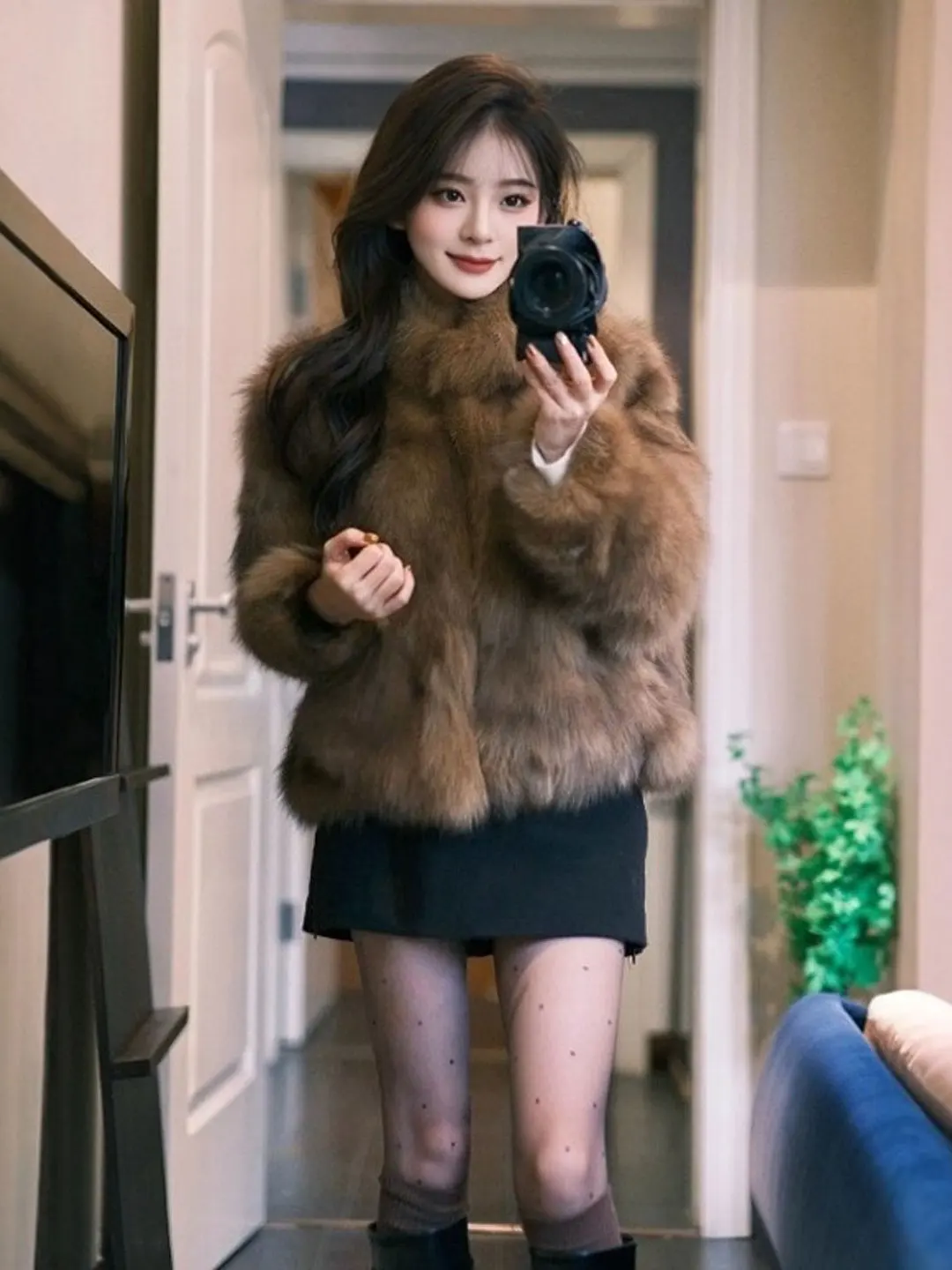 Ретро-пальто из высококачественного меха в женственном стиле, модная трендовая пушистая верхняя одежда, весна 2026, женская куртка премиум-класса из кожи и меха
Ретро-пальто из высококачественного меха в женственном стиле, модная трендовая пушистая верхняя одежда, весна 2026, женская куртка премиум-класса из кожи и меха