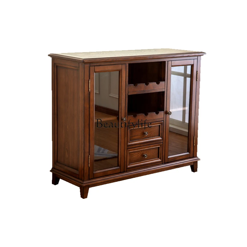 American pure solid wood retro dining side cabinet light luxury simple storage glass storage
American pure solid wood retro dining side cabinet light luxury simple storage glass storage